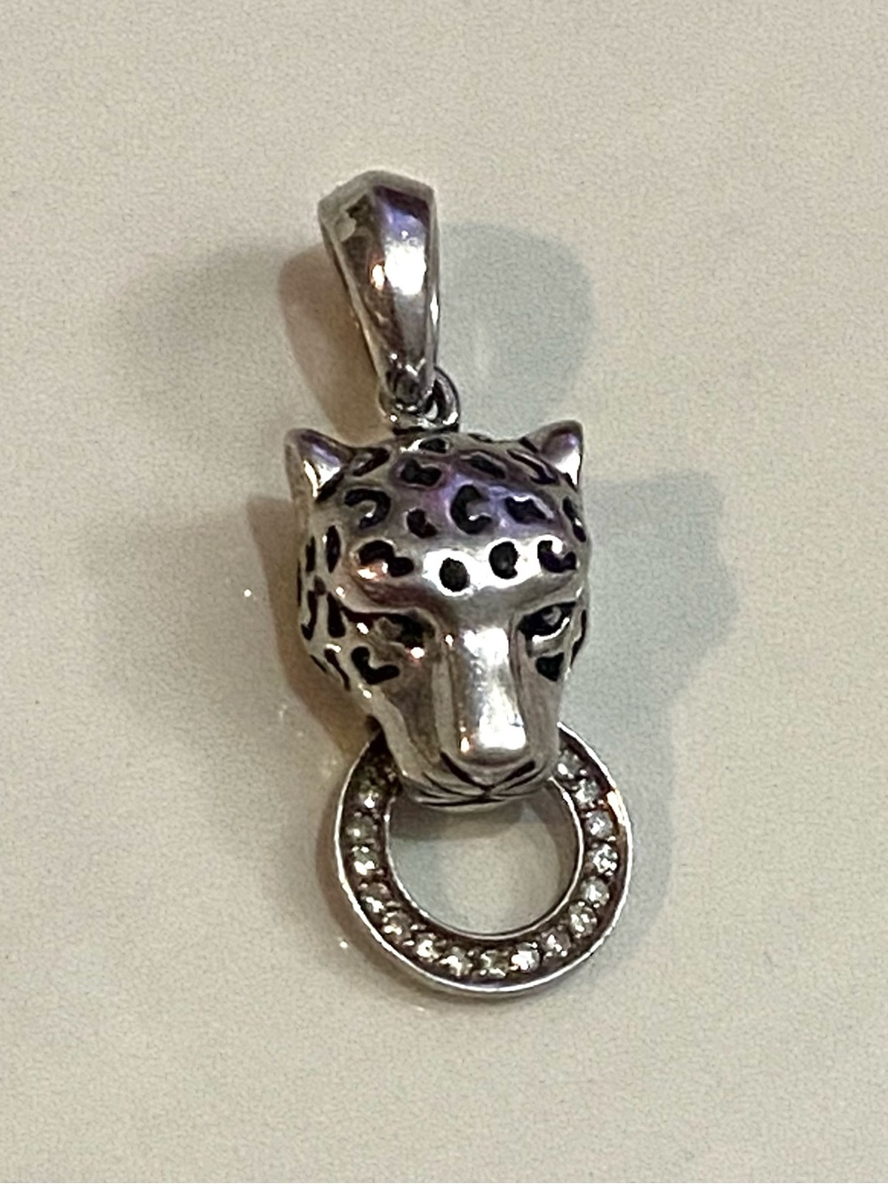 Effy Diamond Sterling Silver Signature Panther Head Pendant 925
